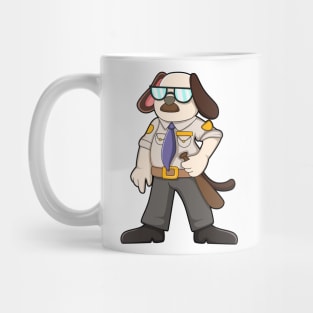 Dog as Police officer with Baton & Sunglasses Mug